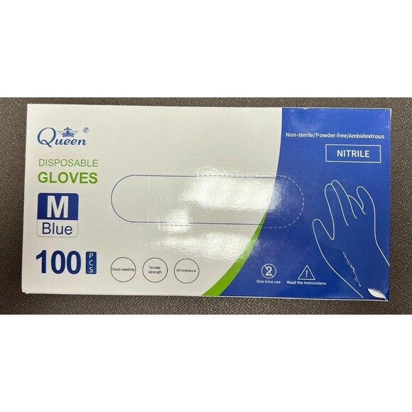 2 Boxes Nitrile disposable gloves 100 Blue Powder Free Medium cleaning salons - Picture 7 of 8